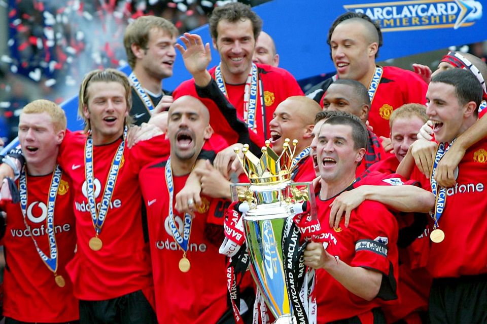 Roy Keane won his final Premier League title as captain ahead of Arsenal, in 2003