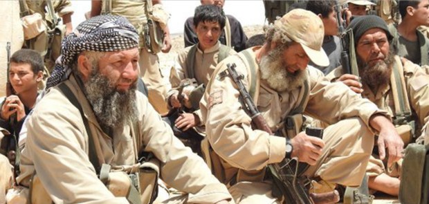 Many of the soldiers pictured are wizened old men, while others look as young as 15