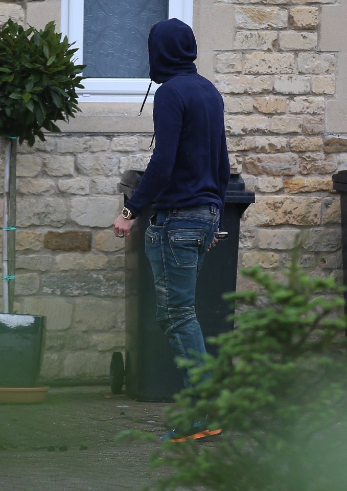 A hooded Vardy tried to keep a low profile after his Euro 2016 exit with England