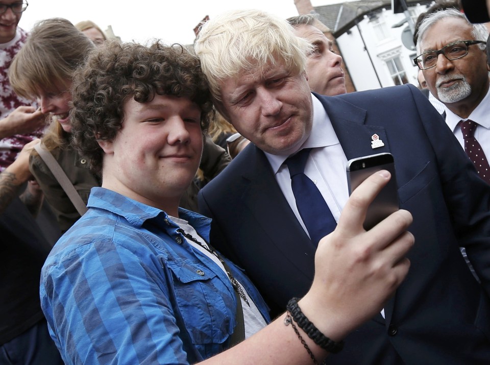 Boris Johnson selfie