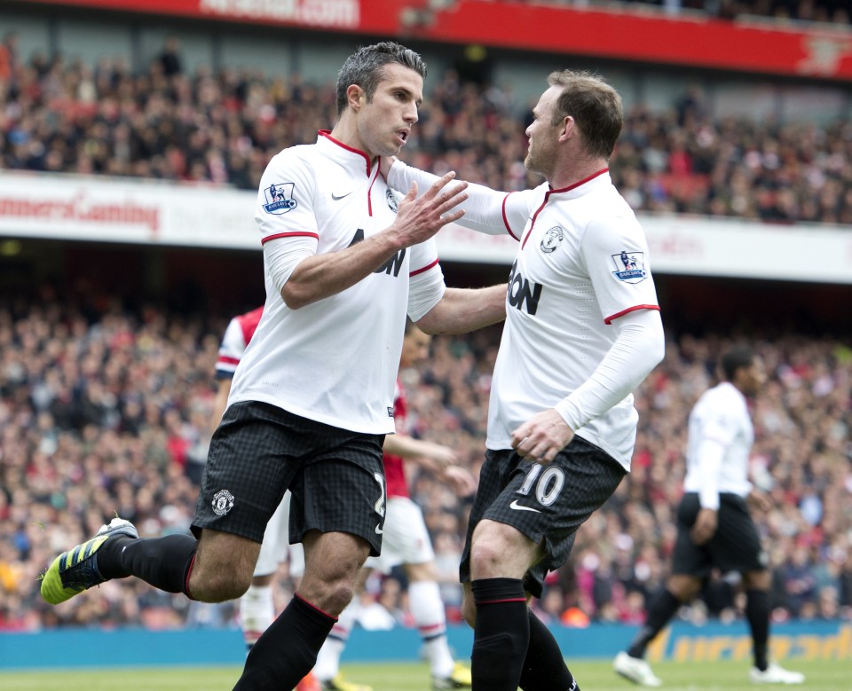 Arsenal V Manchester United / Barclays Premier League 28.04.2013 / Marc Aspland The Times Robin Van Persie (Utd) celebrtaes scoring from the spot 1-1