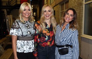 Holly Willoughby and Fearne Cotton looked glam as they joined Mel C