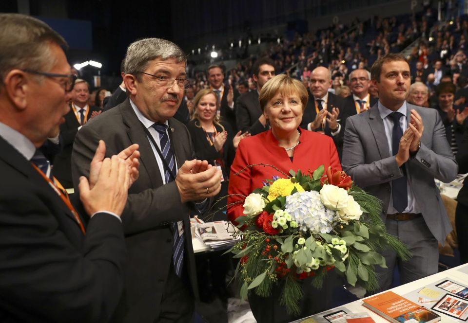 She ran unopposed for the leadership of the Christian Democratic Union (CDU) and won 89.5 per cent of delegates' votes today