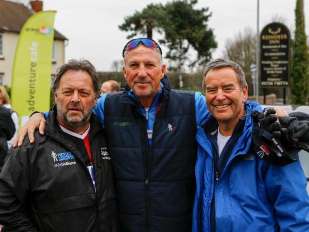 Jeff raised £420,000 last year and was joined by celebs like former England cricketer and Scunthorpe star Ian Botham (centre)
