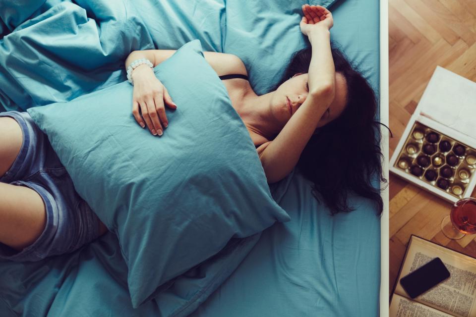 Woman on bed