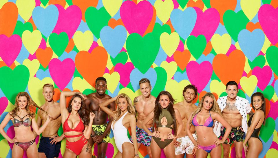 Love Island's contestants pose for a photo