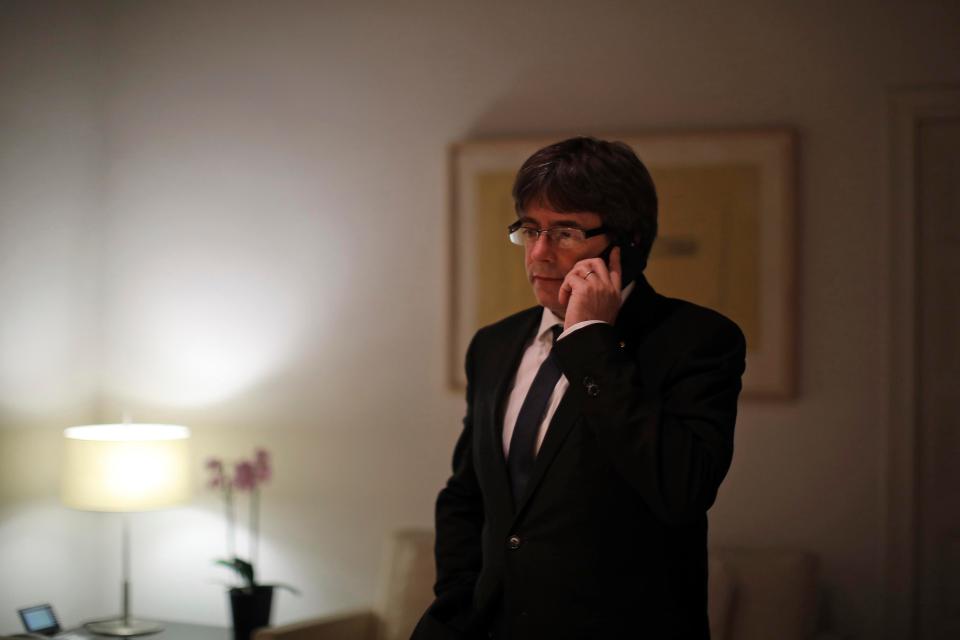  Carles Puigdemont presided over a cabinet meeting on Tuesday