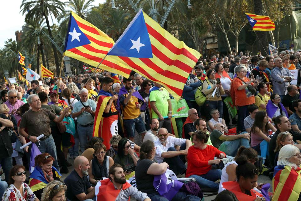 Catalans had gathered to hear the historic news in Barcelona this evening