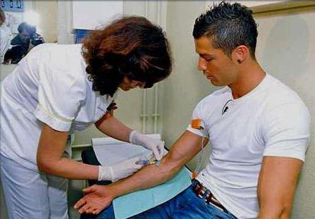  Ronaldo is a frequent giver of blood and has advocated for others to do the same