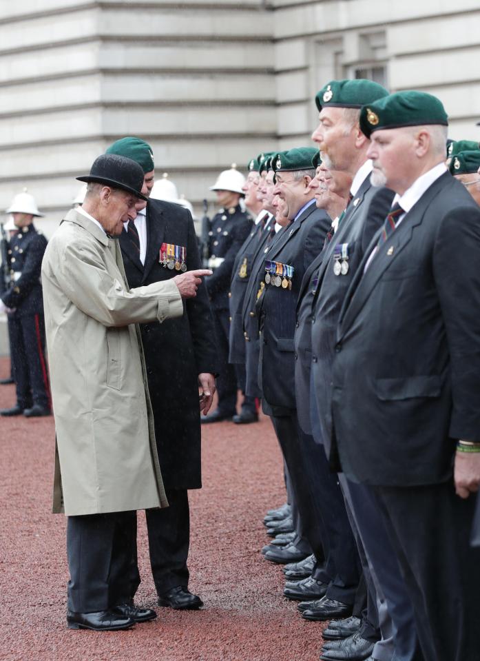 The Duke of Edinburgh attending the Captain General's Parade where he met Royal Marine veterans 