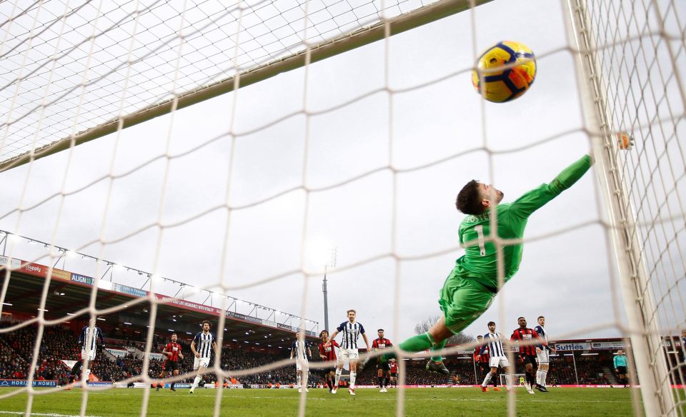 Jacqueline Packham was celebrating soon after this 89th minute free-kick from Junior Stanislas hit the back of the net to give Bournemouth victory over WBA