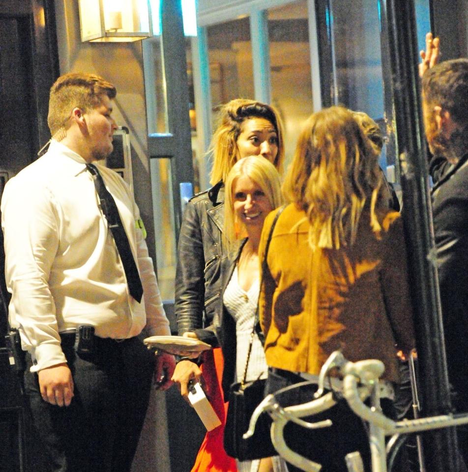  The newly single star was happy and relaxed as she left the party