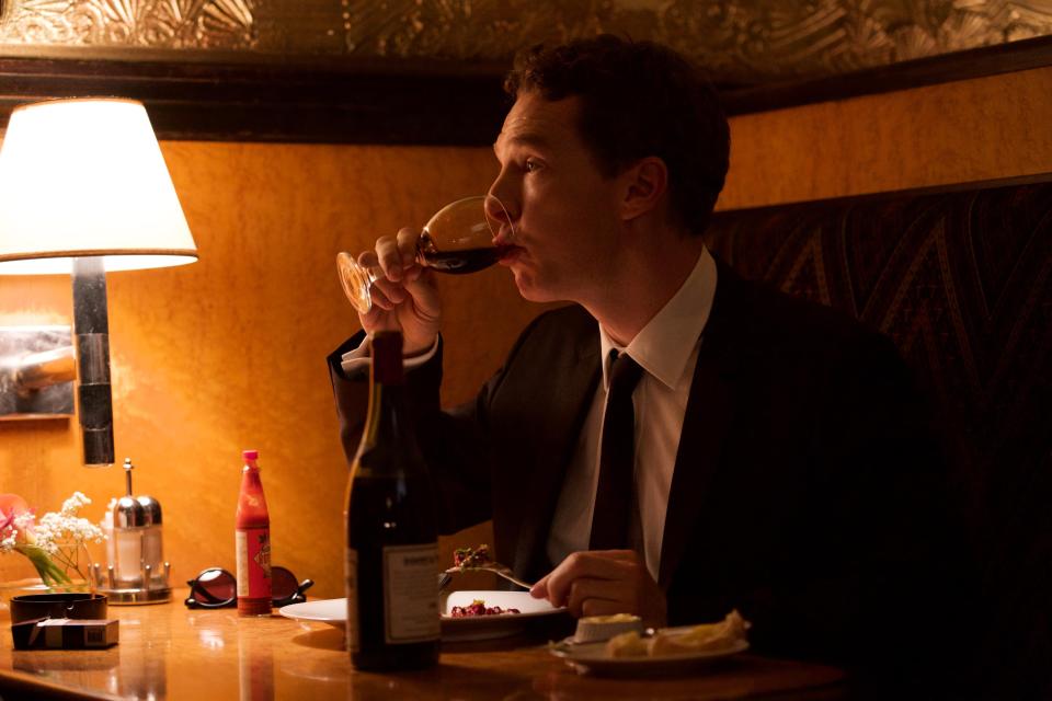 In the trailer we see Patrick Melrose drinking by himself