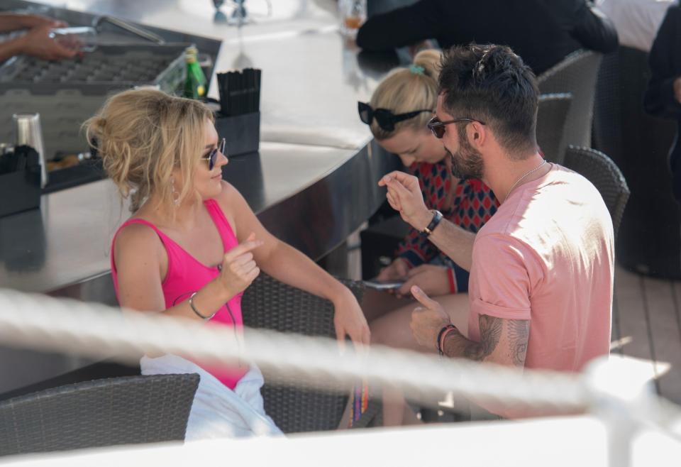 JB was later seen chatting to Tallia Storm at the same bar 