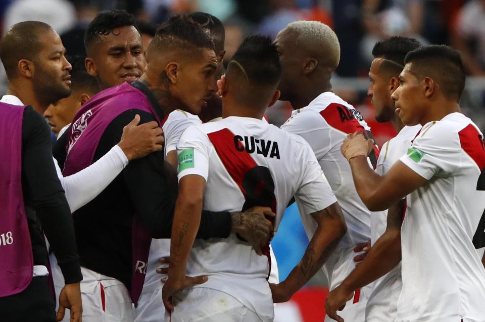  Cueva had to be consoled by his team-mates at half-time