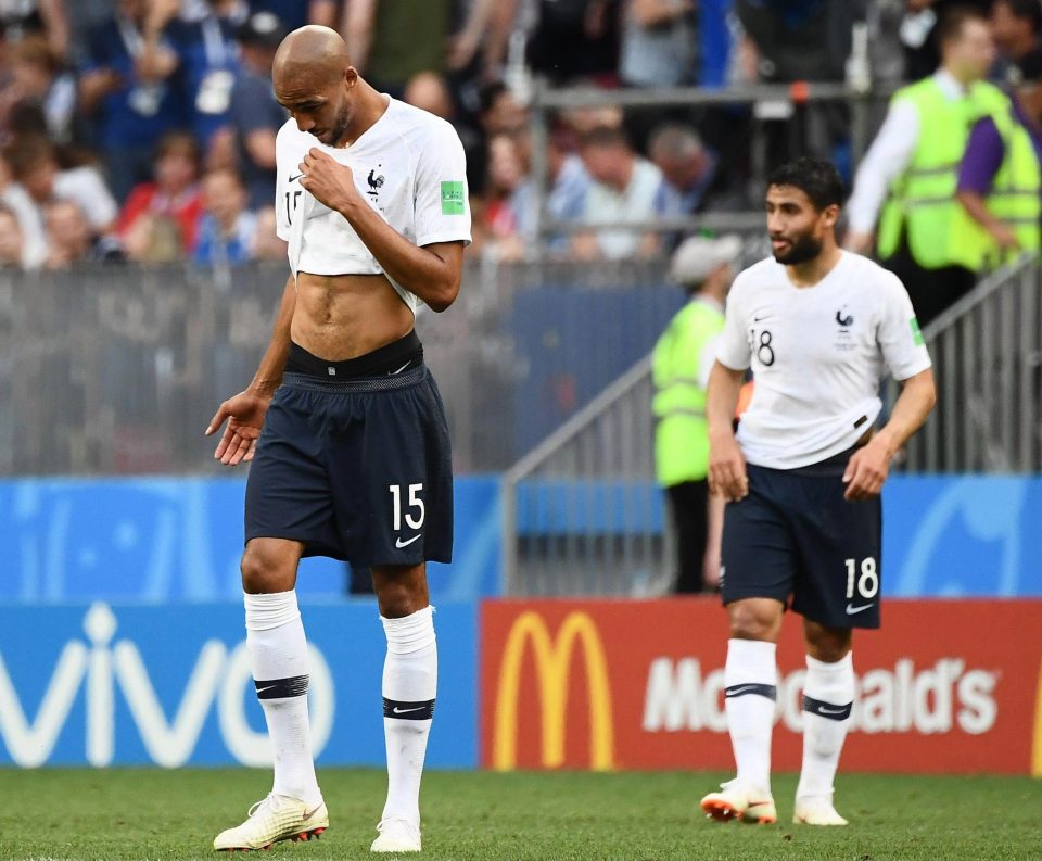 France midfielder Steven N'Zonzi walks off after a 0-0 draw with Denmark that many fans on social media felt shamed the World Cup