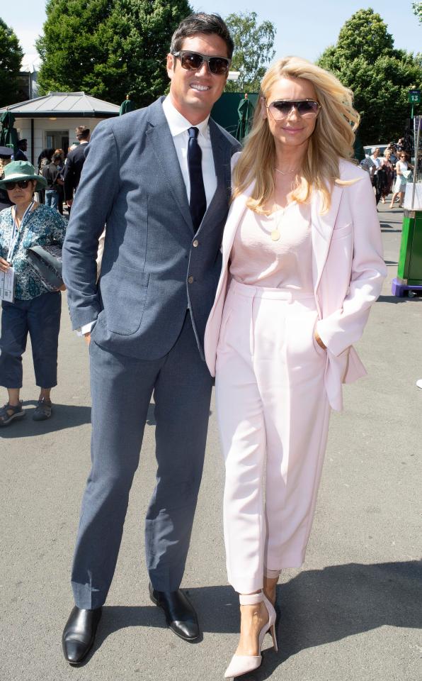 Tess Daly arrived at Wimbledon with her husband Vernon Kay
