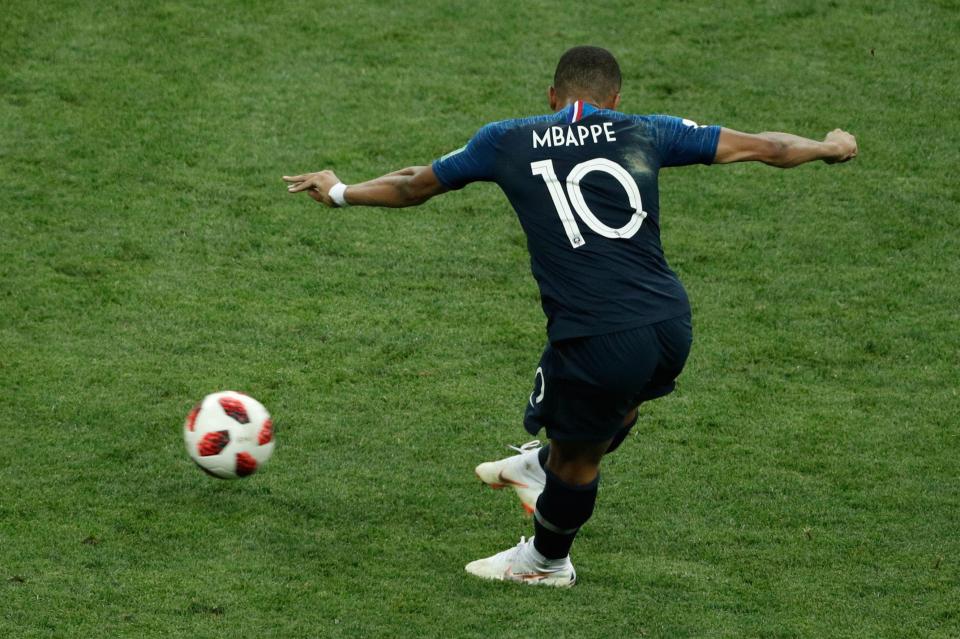  Mbappe scored the fourth goal of a 4-2 win over Croatia in the World Cup final