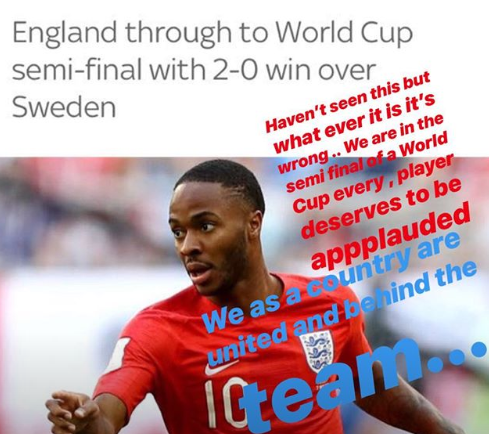  David Beckham used Instagram to defend Raheem Sterling