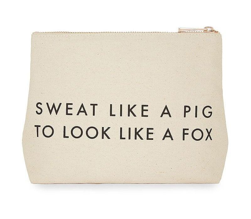  Don’t sweat it with this logo canvas gym makeup bag