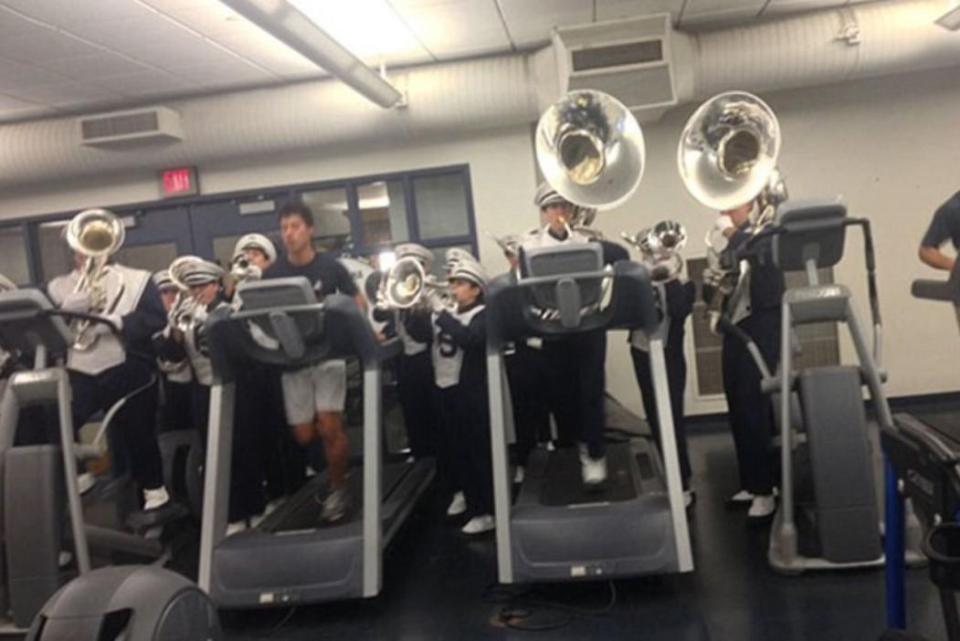  The gym is a strange choice of location for band practice
