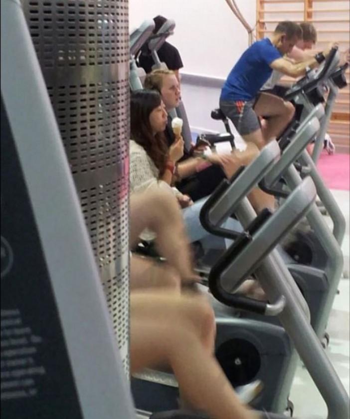  Sometimes you just need to cool off with a refreshing ice cream - even if you are in the gym