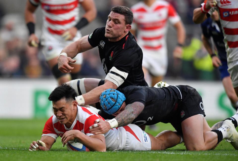  Japan star Ryoto Nakamura scored the visitors' first try in the 22nd minute