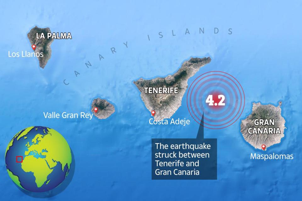  The 4.4 magnitude earthquake struck just off the coast of Tenerife this morning, startling residents and tourists
