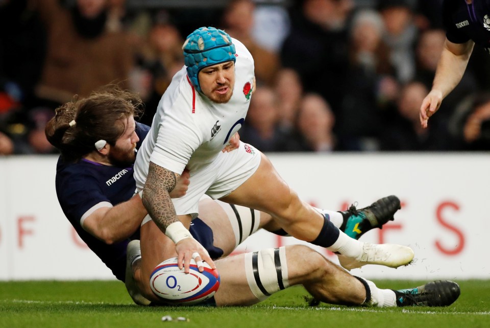  Jack Nowell scored England's opening try at Twickenham
