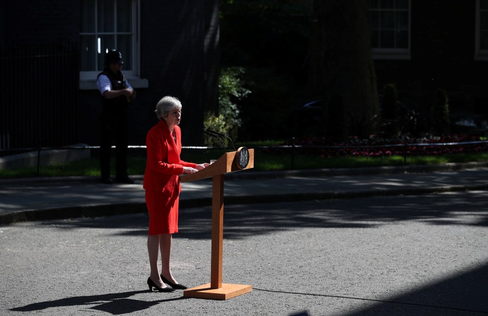  The PM delivering her resignation statement