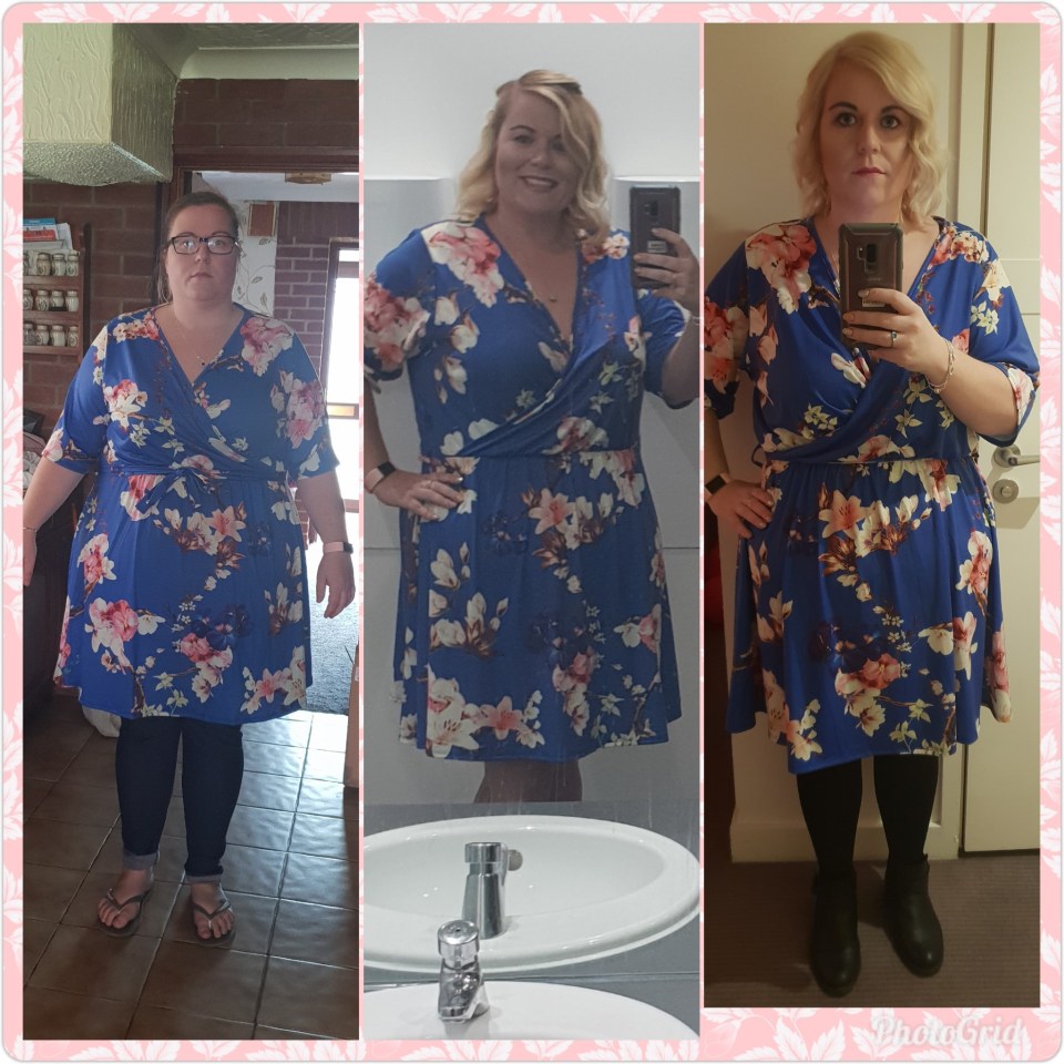  She has gone from a 22st 6lb, size 28 to a 14st 13lb, size 16-18