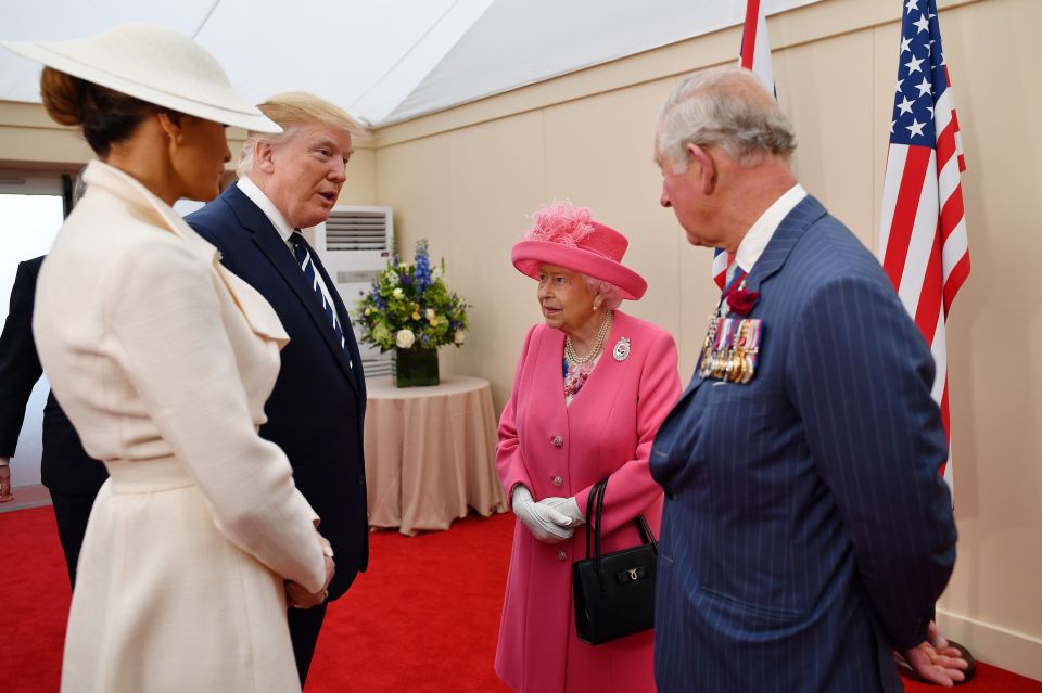  The Trumps saying goodbye to the Queen and Prince Charles
