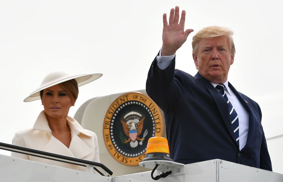  Donald and Melania Trump leaving Britain at the end of their state visit