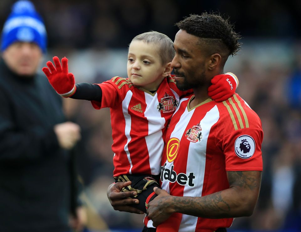  Bradley Lowery and Jermain Defoe struck up an unlikely friendship