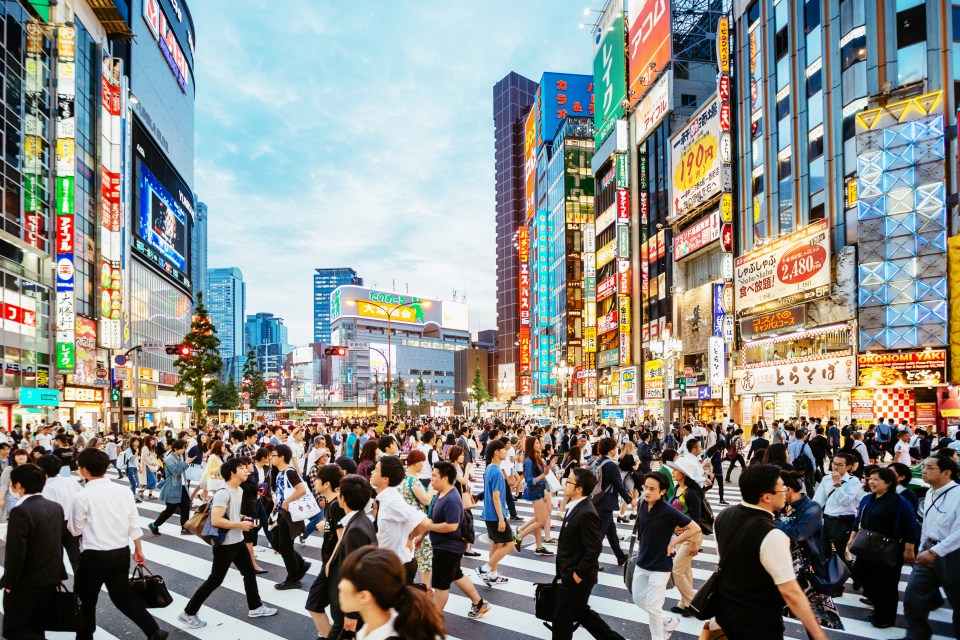 Experts claim Japan, pictured, Italy and Spain are among the nations that'll see their population halved