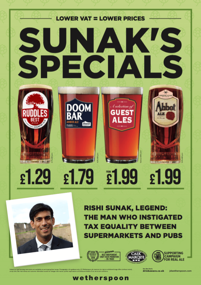Wetherspoons is set to slash food and drink prices this week due to the VAT cut