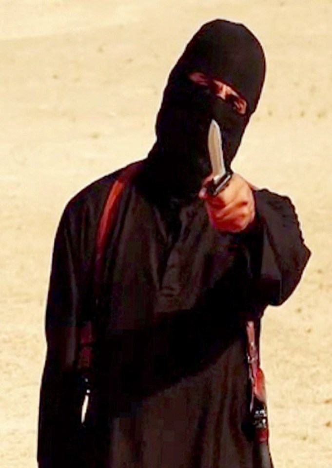 Masked militant holding a knife.