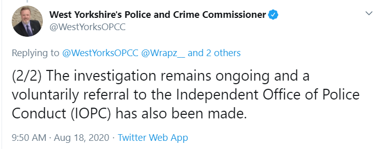 He said the investigation "remains ongoing" 