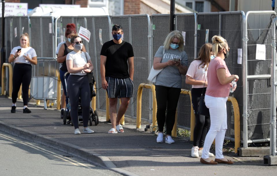 People queue up in Southampton to try and get tested