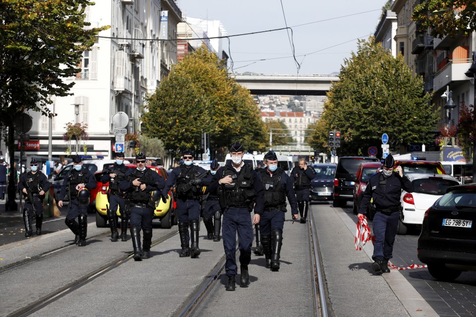 French police on patrol near Notre Dame