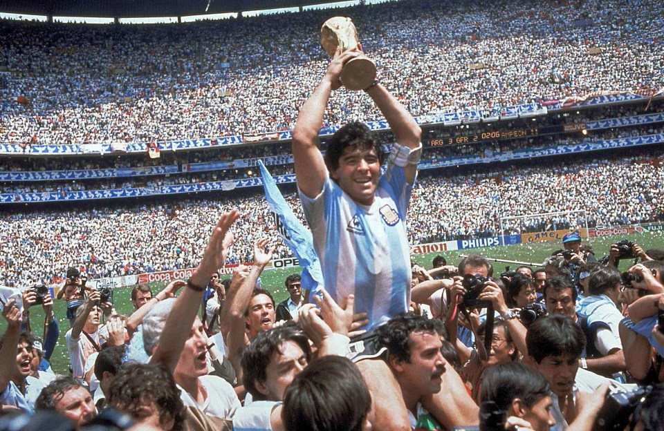 The superstar captained Argentina as they won the 1986 World Cup in Mexico