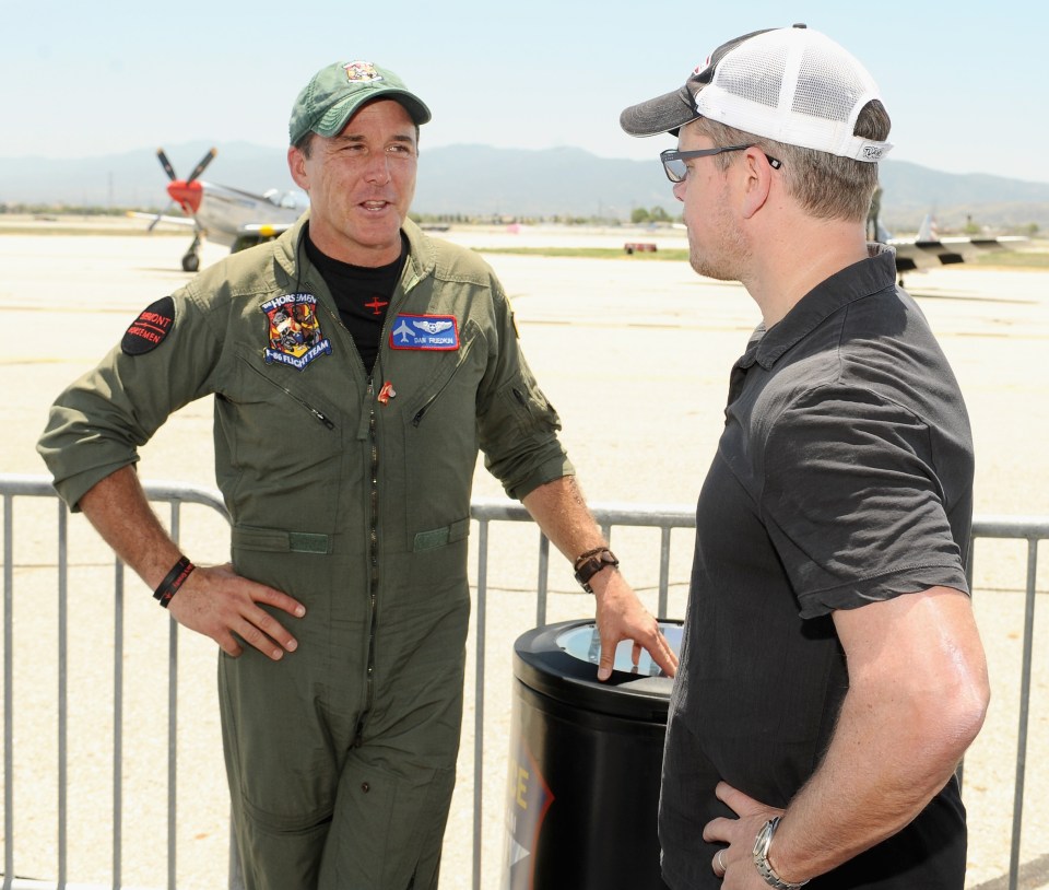 Pilot Dan Friedkin and actor Matt Damon at an event.