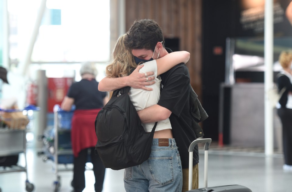 There were lots of emotional scenes after landing at Lisbon Airport