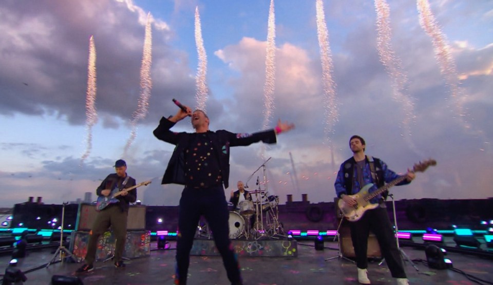 Live music made a triumphant UK return after more than a year at the Brit Awards with Coldplay among those performing at the event
