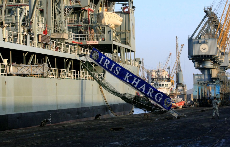 The Kharg lifts heavy cargo and is a launch pad for helicopters
