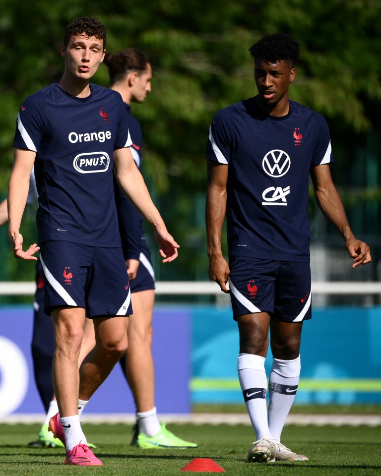 KIngsley Coman, right, was an unused sub in France's group opener