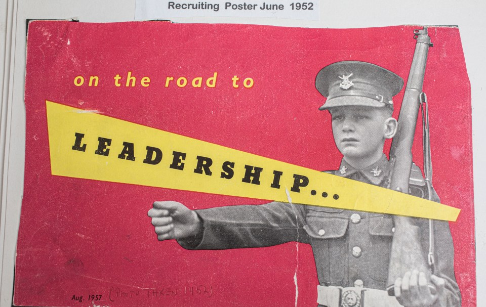 Alexander's grandfather, Lieutenant Colonel Ian Gordon Stewart ­Cartwright, appears on a 1952 Army flyer
