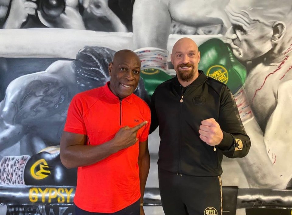 Frank Bruno pictured with Tyson Fury