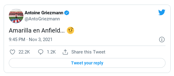 Griezmann posted this tweet over the decision