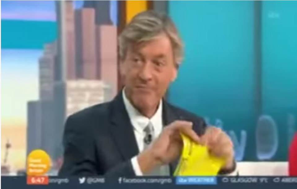 The discussion saw host Richard Madeley rip up leaflets Dr Hilary described as a 'hoax'